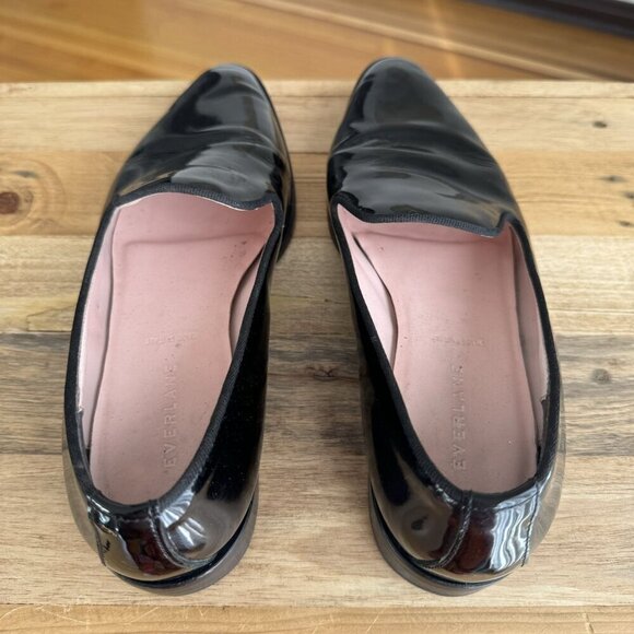 Everlane The E2 Smoking Black Patent Leather Classic Preppy Evening Loafer - Picture 10 of 15